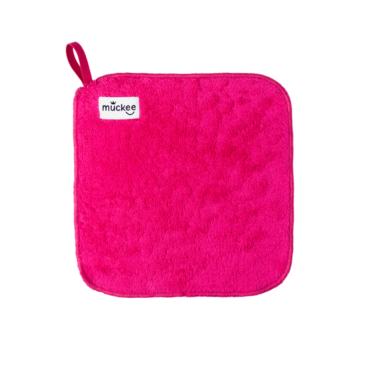 Pink Kids Meals Washcloth | Reusable Cotton Muckee Wash