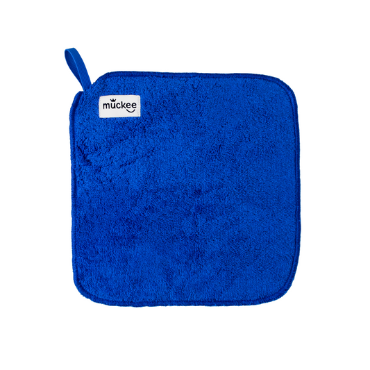 Blue Kids Meals Washcloth | Reusable Cotton Muckee Wash