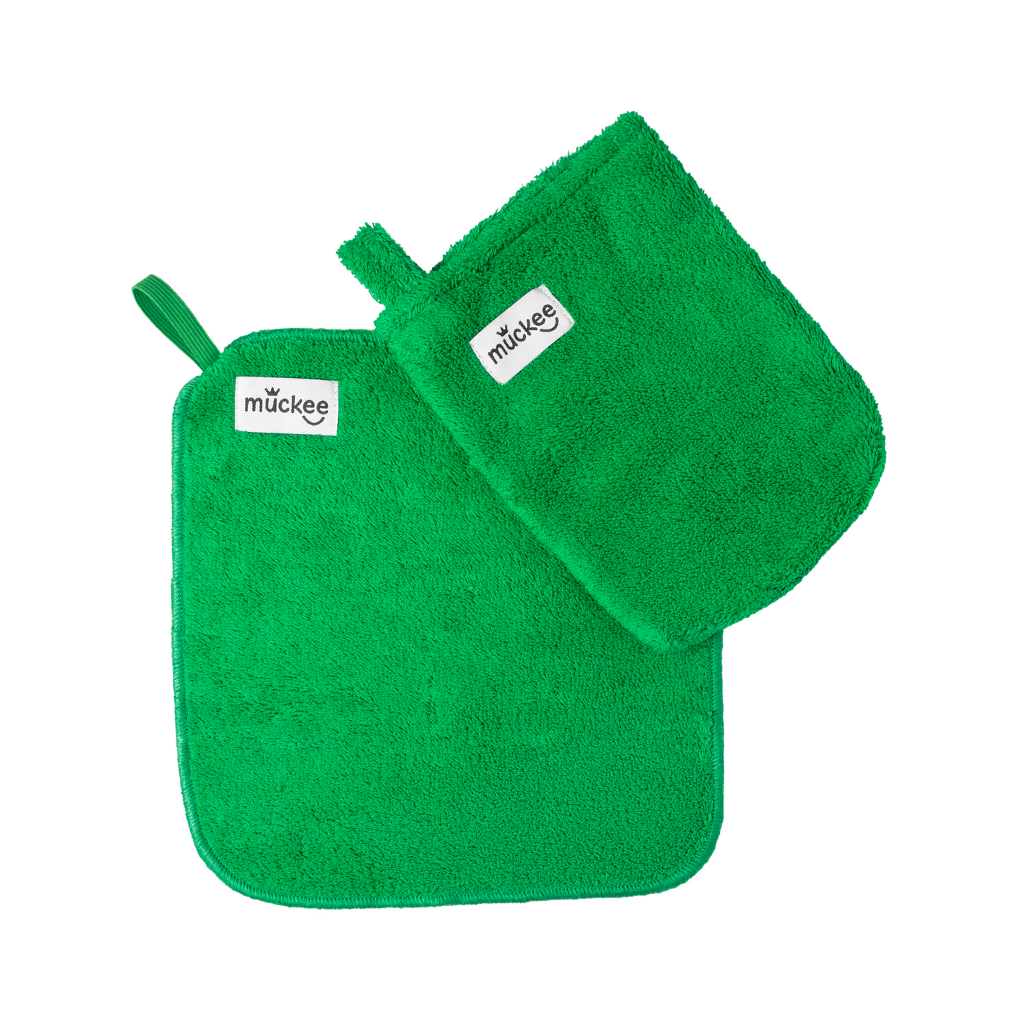 Green Kids Washcloth Set | Meals & Bath Reusable Cotton Duo