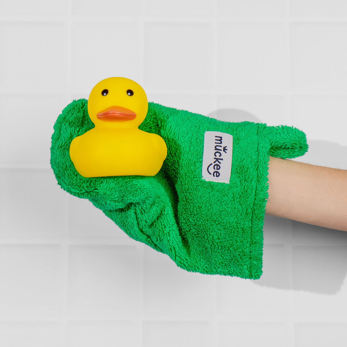 Green Kids Bath Washcloth | Cotton Reusable Muckee Mitt